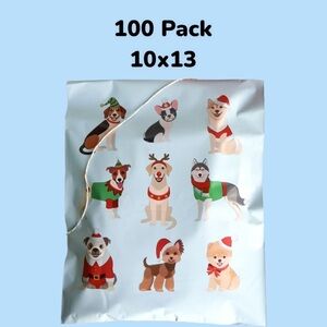 100 Pack of 10x13 PolyMailers - Winter Holiday Puppy Love